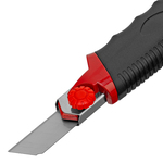 Нож, 18 мм, выдвижное лезвие, металлическая направляющая, обрезиненная ручка, 5 лезвий Matrix