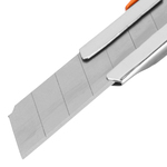 Нож, 18 мм, выдвижное лезвие, металлическая направляющая, металлический двухкомпонентный корпус Sparta