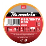 Изолента ПВХ, 15 мм х 10 м, желтая, 150 мкм Matrix