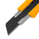 Нож, 18 мм, сменное лезвие, SK4, метал. направляющая, нажимной фиксатор// Denzel