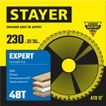 STAYER Expert, 230 x 32/30 мм, 48T, точный рез, пильный диск по дереву (3682-230-32-48)