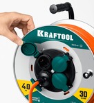 KRAFTOOL ПВС 3х2.5 30м 4000Вт IP44, Силовой удлинитель на стальной катушкеEXPERT (55089-30)