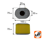 Фильтр воздушный UNITED PARTS для 168/170F, GX160/200 (овальный), шт